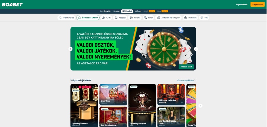 Boabet élő kaszinó